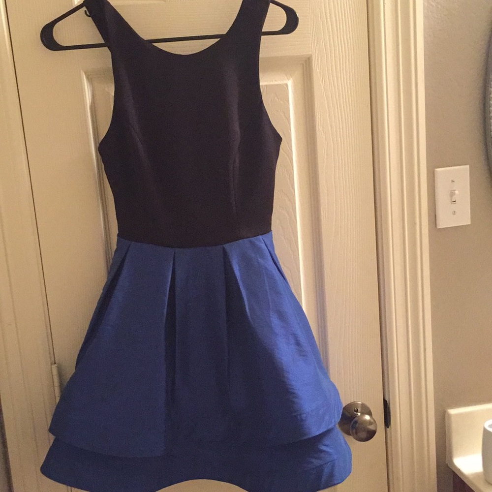 Black and blue dress